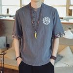 T-shirt Samouraï Japonais - Bleu / M