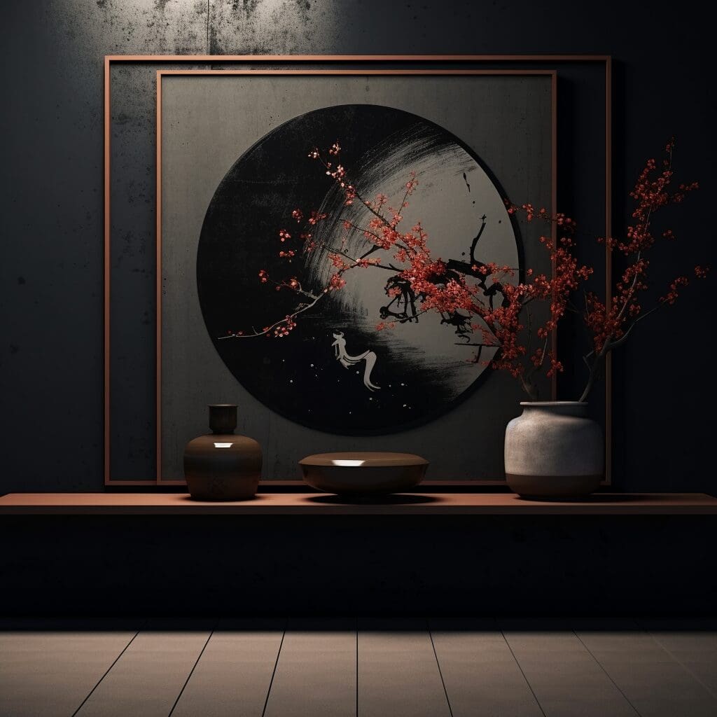 tableau japonais sombre